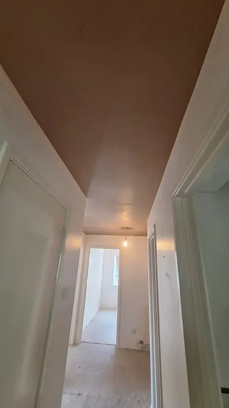 The hallway dried out and ready to decorate