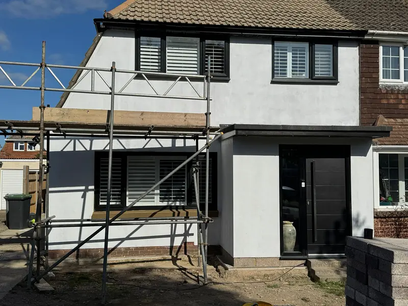 The same elevation after a full silicone render