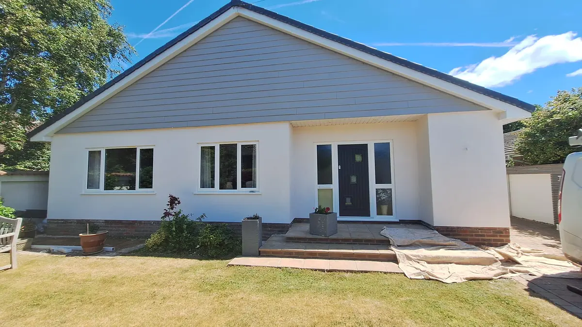 Freshly rendered bungalow, Waterlooville